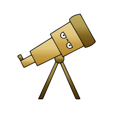Degrade gölgeli karikatür teleskop