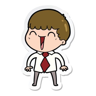 etiket karikatür mutlu bir adamın