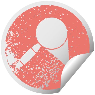 sıkıntılı dairesel peeling etiket sembolü Büyüteç