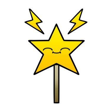 Degrade gölgeli çizgi film sihirli değnek