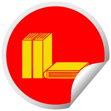 dairesel peeling etiket karikatür bir kitap