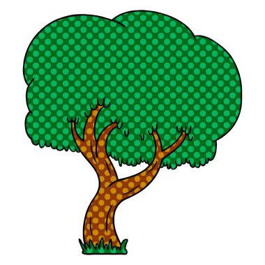 çizgi film doodle yaz ağaç