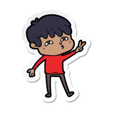 bir çizgi film meraklı adam etiketi