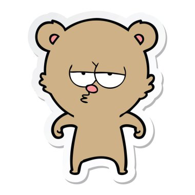 etiket sıkılmış ayı karikatür