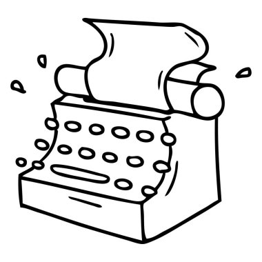 el çizim için çizilmiş doodle eski okul daktilo