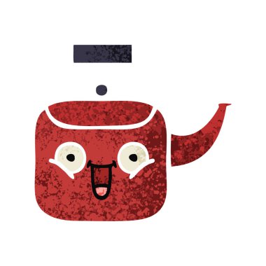 Retro illüstrasyon stil karikatür bir Kettle