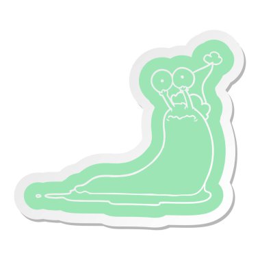 Noel Baba şapkası giyen bir sümüklü böcek ilginç çizgi film etiketi