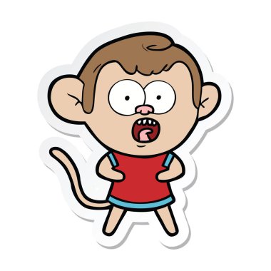 etiket bir çizgi film şok maymun