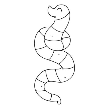 çizim için ilginç karikatür solucan