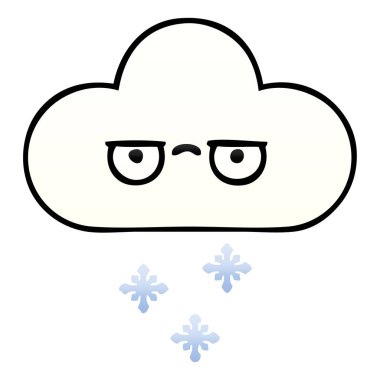 Degrade gölgeli karikatür kar bulut