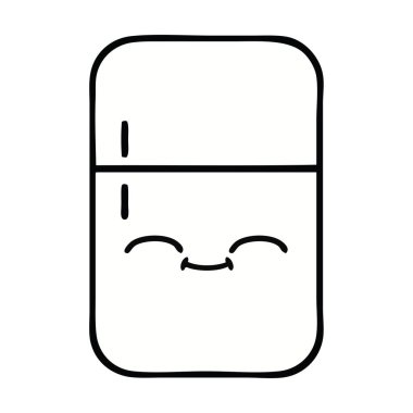 bir buzdolabı dondurucu sevimli çizgi