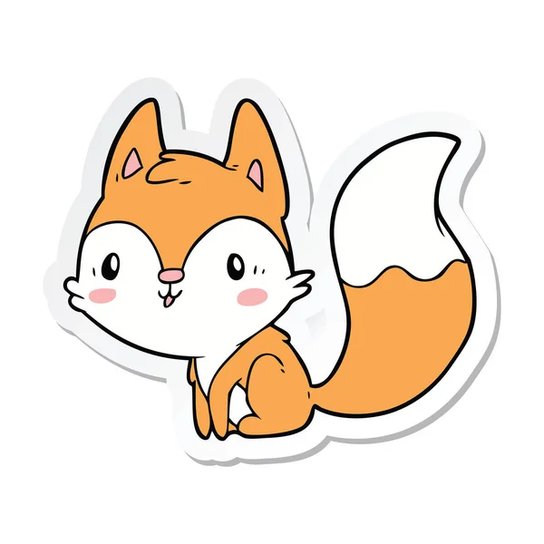 Etiqueta de uma raposa de desenho animado —  Vetores de Stock