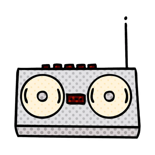 Comic book style cartoon retro radio — Stock Vector