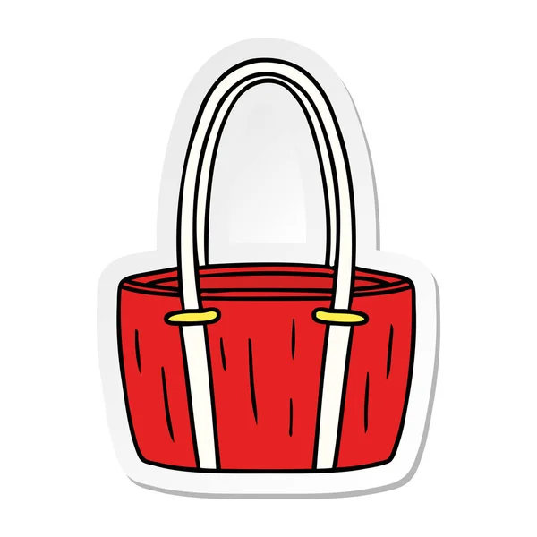 Handgezeichneter Aufkleber Cartoon Doodle Einer Roten Big Bag — Stockvektor