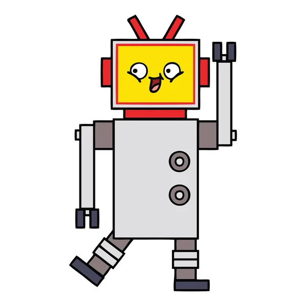 Drăguț desen animat robot — Vector de stoc