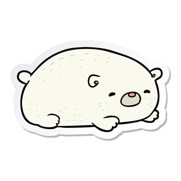 Sticker van een ijsbeer cartoon — Stockvector