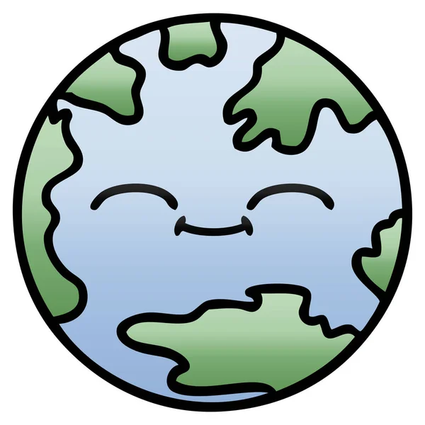 Gefälle schattiert Cartoon Planet Erde — Stockvektor