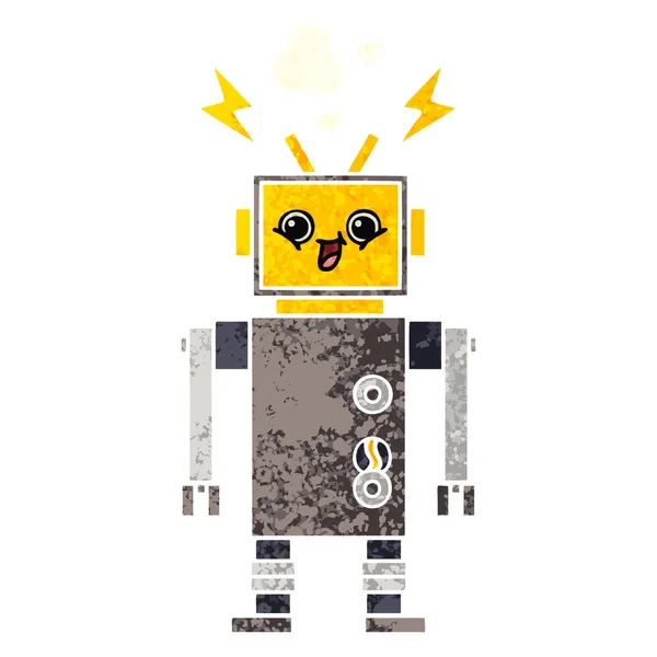 Retro afbeelding stijl cartoon robot — Stockvector