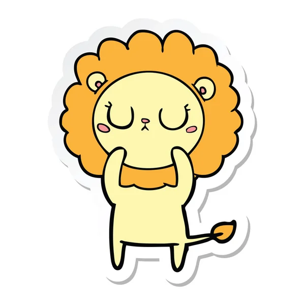 Sticker Cartoon Lion — Stock Vector