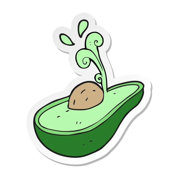 Sticker of a cartoon avocado — Stock Vector