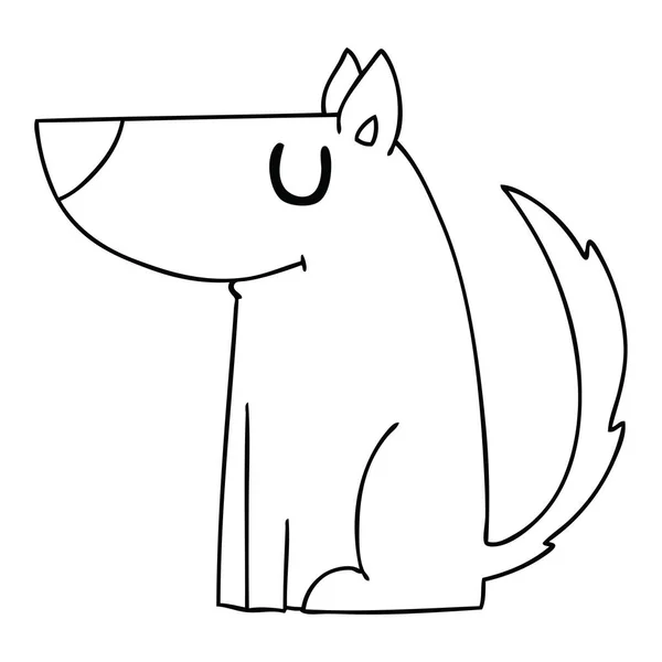 Linha peculiar desenho do cão dos desenhos animados —  Vetores de Stock