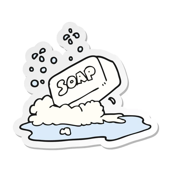 Sticker Cartoon Bar Soap — Stock Vector