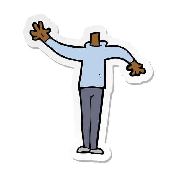 Sticker van een cartoon gesturing mannenlichaam — Stockvector