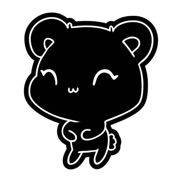 Cartoon icon kawaii cute teddy bear — Stock Vector