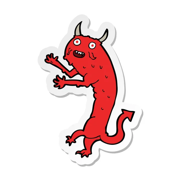 Sticker Cartoon Devil — Stock Vector