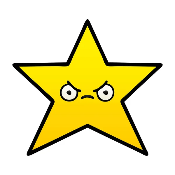 Gradient Shaded Cartoon Gold Star — Stock Vector