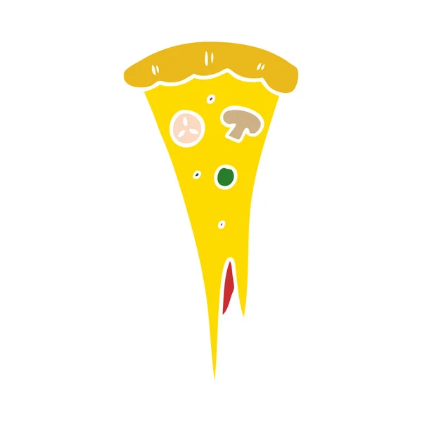 Doodle de desenho animado de uma fatia de pizza —  Vetores de Stock