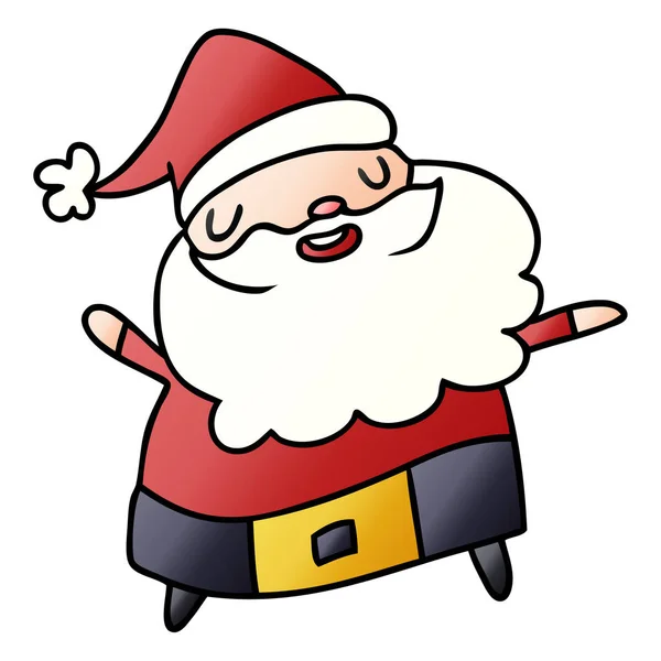 Gradient Cartoon Illustration Kawaii Santa Claus — Stock Vector