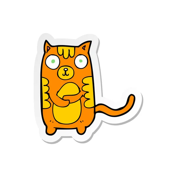 Autocollant d'un chat dessin animé — Image vectorielle