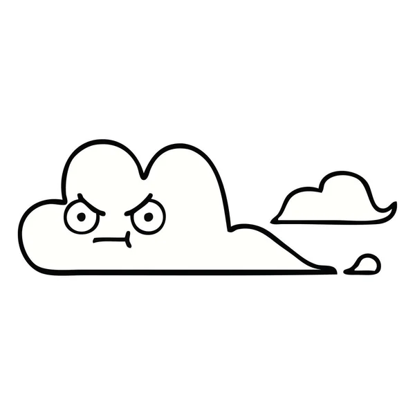 Χαριτωμένο Σκίτσο Ένα Άσπρο Σύννεφο — Διανυσματικό Αρχείο