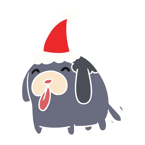 Desenhos animados de Natal do cão kawaii —  Vetores de Stock