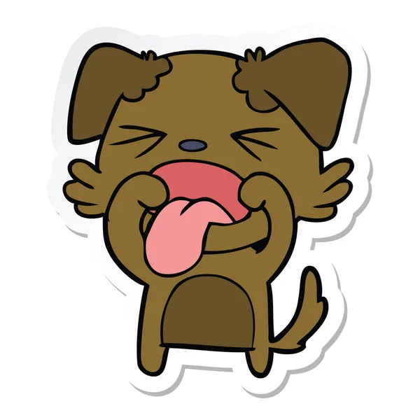 Sticker of a cartoon disgusted dog — Stock Vector