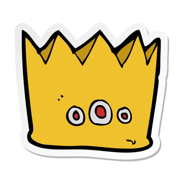 Sticker of a cartoon crown — Stock Vector