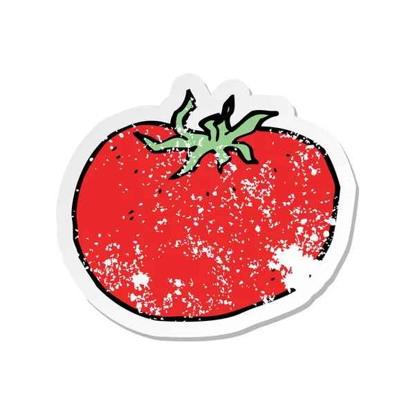 Etiqueta angustiada retro de um tomate de desenho animado —  Vetores de Stock