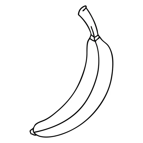 Eccentrico linea disegno cartone animato banana — Vettoriale Stock