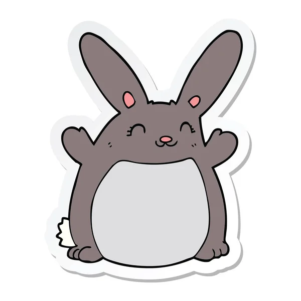 Pegatina de un conejo de dibujos animados — Vector de stock