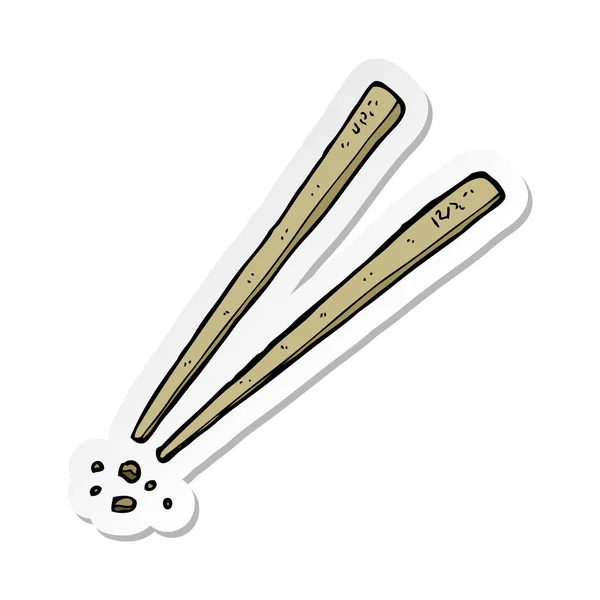 Sticker of a cartoon chopsticks — Stock Vector