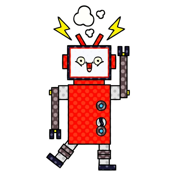 Serietidning stil tecknad robot — Stock vektor