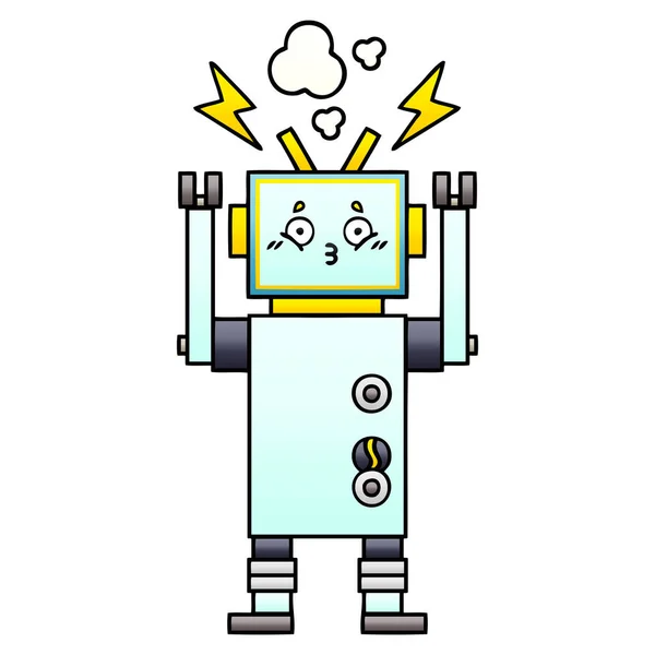 Gradientu Zacieniowane Kreskówka Robota — Wektor stockowy
