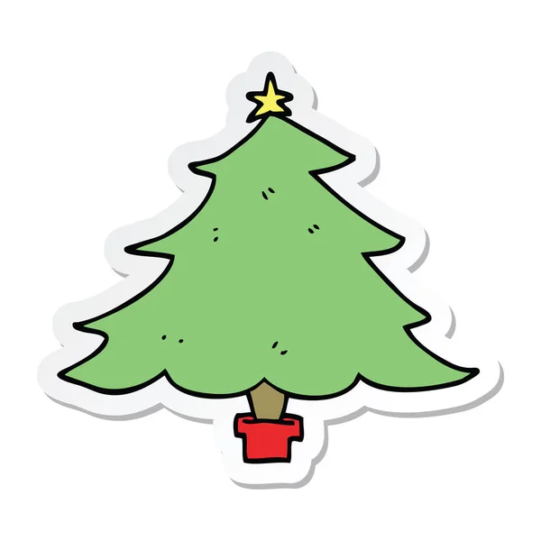 Pegatina Árbol Navidad Dibujos Animados — Archivo Imágenes Vectoriales