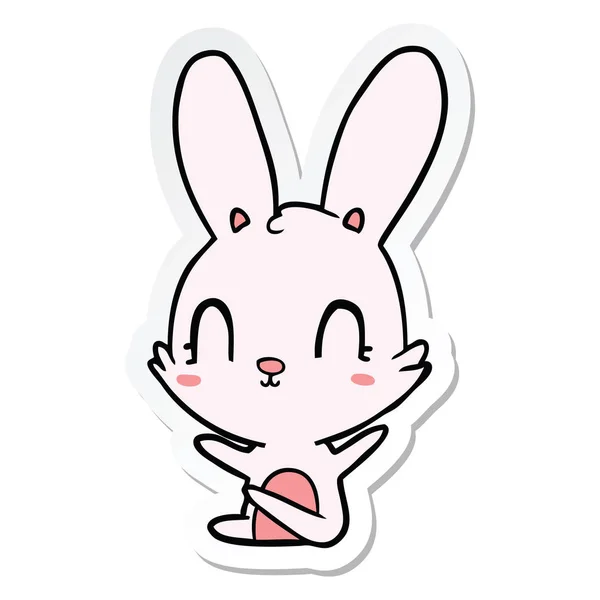 Sticker of a cute cartoon rabbit — Stock Vector