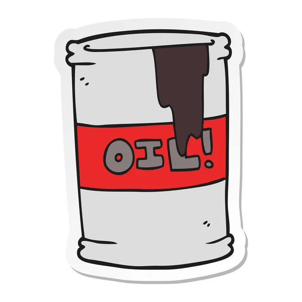 Etiqueta de um tambor de óleo de desenho animado — Vetor de Stock