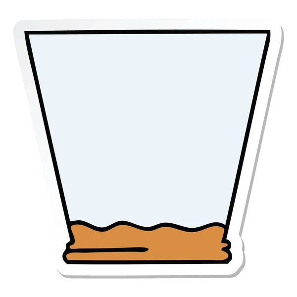 Etiqueta de um copo de uísque desenho animado mão peculiar desenhado — Vetor de Stock