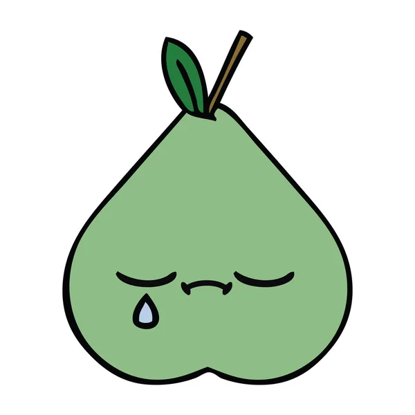 Cute cartoon green pear — Stock Vector