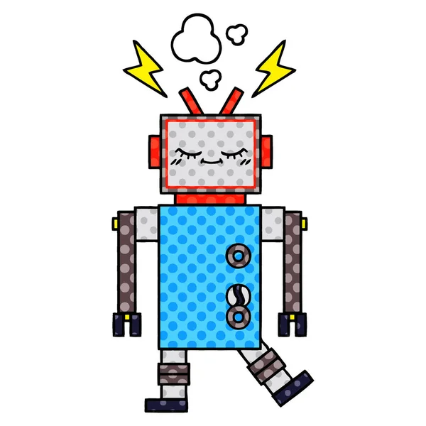 Robot de danse de dessin animé de style bande dessinée — Image vectorielle