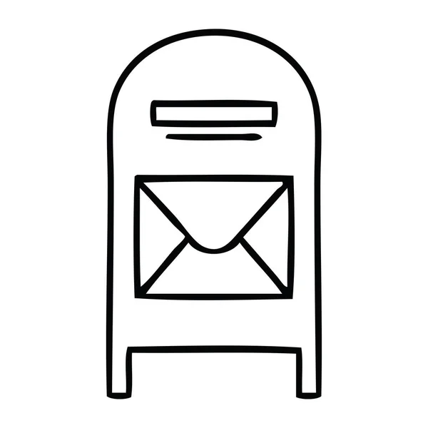 Dessin en ligne boîte aux lettres dessin animé — Image vectorielle